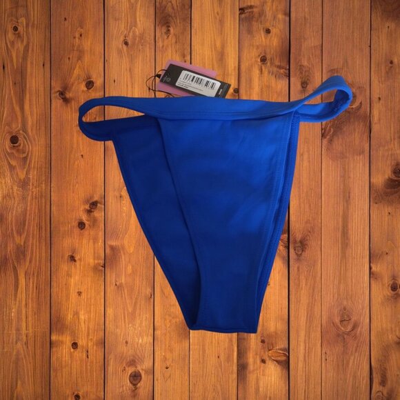 Pretty Little Thing Women's Size 4 Cobalt Blue High Waisted Bikini Bottom NEW - Picture 1 of 3